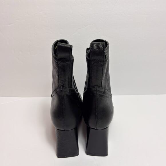 DAVOS GOMMA BLACK LEATHER HEEL WOMEN BOOTS SIZE 37 MADE IN ITALY - Picture 4 of 8